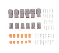 Tuidzljd 72 PCS Deutsch DTP Connector Kit 4 Pin Automotive Waterproof Connectors 6 Sets with Size 12 Stamped Contacts Gauge