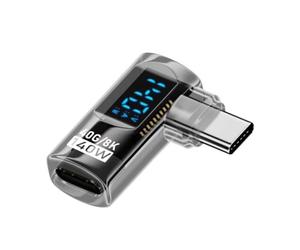 Tuidzljd 90 Degree USB C Adapter Right Angle U Shape Type C Adapter 40Gbps Data Transfer PD 140W USB4.0 8K 60Hz Converter, B