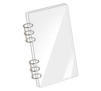 Tuidzljd Binder Notebook Cover A6 6-Ring Clear Acrylic A6 Planner Budget Binder Loose Leaf Folders Supplies