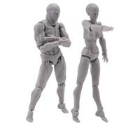 Tuidzljd Body Doll, Artists Manikin Blockhead Jointed Mannequin Drawing Figures Male+Female Set (Grey)