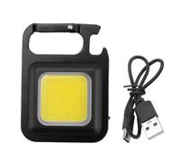 Tuidzljd COB Flashlight,500Lumen Bright Rechargeable Keychain Mini Flashlight 3 Light Mode with Bottle Opener for Fishing,Camping
