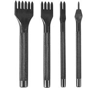 Tuidzljd DIY Lacing Stitching Chisel Set Leather Craft Kits, Leather Craft Tooth Punching Tool 4mm 1/2/4/6 Prong