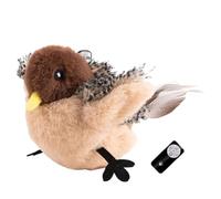 Tuidzljd Interactive Remote Control Cat Toy Flying Bird Flapping Wings Sparrow with Catnip Vivid Chirping Simulation for Pet Cats