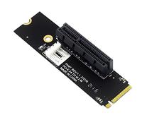 Tuidzljd NGFF M.2 to PCI-E 4X Riser Card M2 M Key to PCIe X4 Adapter with LED Indicator Power Riser for Bitcoin Mining