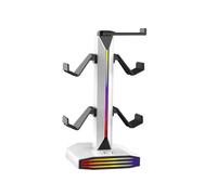 Tuidzljd RGB Headphone Stand for Desk Gaming Headset Holder and Controller Stand Earphone Rack for PC Console Gamer Setup A