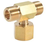 Tuidzljd W21.8-14 CO2 Tank Bottle Brass Threaded Tee Fitting 3 Way Connector Charging Fill Adaptor for Beer Homebrew Aquarium