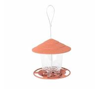 Tuidzljd Wild Bird Feeder, Outside Squirrel Proof Bird Feeder, Hanging Wild Bird Feeder with Round Shaped Roof Brown Easy Install