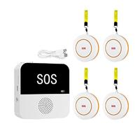 Tuidzljd Wireless WiFi Elderly Caregiver Pager SOS Call Button Emergency SOS Alert System for Seniors Patients Elderly(B)