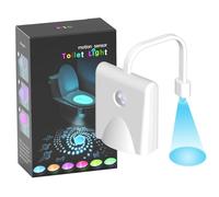 Tuieert Motion Sensor Toilet Night Light, USB Rechargeable LED Toilet Bowl Light with 16 Colors, Waterproof Motion Activated Bathroom Night Light for Toilet Seat, UK Plug Included