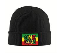 TUIKKKLO Knitted Hats Custom ONE Love Reggae Peace Symbol Beanie Cap Unisex Winter Warm Bonnet Femme Knitting Hat Street Outdoor Skullies Beanies Caps Outdoor Sport Gift