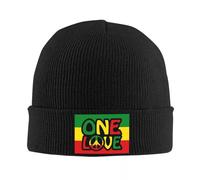 TUIKKKLO Knitted Hats Custom ONE Love Reggae Peace Symbol Beanie Cap Unisex Winter Warm Bonnet Femme Knitting Hat Street Outdoor Skullies Beanies Caps Outdoor Sport Gift