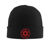 TUIKKKLO Knitted Hats MDA Magen David Adom Logo Beanie Hats Skullies Beanies Kpop Thermal Elastic Adult Unisex Caps Winter Casual Bonnet Hats Gift Outdoor Sport Gift