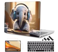 Tuiklol Case for 12.4 Inch Microsoft Surface Laptop Go 3/2 / 1 2023-2020 Releases, Plastic Hard Shell Case with Screen Protector and Keyborad Cover +Dust Plugs Model 2013/1943, Elephant