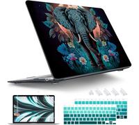Tuiklol for MacBook Air 13 inch 2021-2018 Release M1 A2337/A2179/A1932 with Retina Display Touch ID,Hard Shell Case and Keyboard Cover for MacBook Air 13.3'' Cover,Cute Elephant