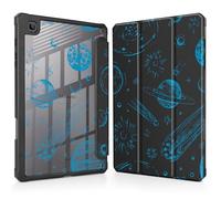 Tuiklol for Samsung Galaxy Tab S6 Lite 10.4 inch 2024 2022 2020,Buit in S Pen Holder with Shockproof Protective Cover Clear Transparent Back Shell Auto Wake/Sleep, Space Comets