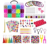 Tuilful 2-in-1 Loom Bands & Bracelet Making Kit with Tools, Charms, Beads & Storage Box - DIY Arts & Crafts Jewelry Set for Girls & Boys