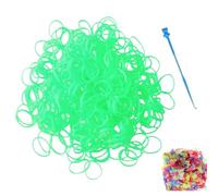 Tuilful 600+ Green Loom Bands Refill Pack with Hook Tool and Colorful Bracelet Connector Art Craft Refills for DIY Bracelet Making Refill Kit (600+)