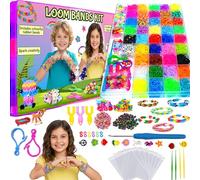 Tuilful 6000+ Loom Bands Bracelet Making Kit with Beads, Charms, Tools & Storage Box - DIY Arts & Crafts Jewelry Making Set for Girls & Boys (6000+ Kit)