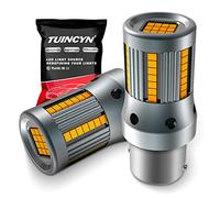 TUINCYN 1156 LED Bulb Amber No Hyper Flash Turn Signal Lights Super Bright 54PCS Chip BA15S 1141 1003 7506 S25 P21W Bulb with Built-in Load Resistor CANBUS Error Free Blinkers (Pack of 2)