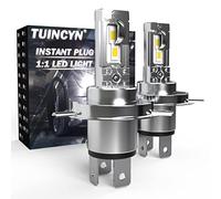 TUINCYN H4 LED Headlight Bulbs 55W 6500K, 1:1 Mini Size Super Bright CSP Chip Cool White 12000LM Low Beam Headlight Conversion Kit Plug and Play LED Fog Light Bulb, Pack of 2, Copper,White