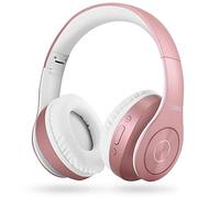 TUINYO Bluetooth Headphones Wireless, Over Ear Stereo Wireless Headset 40H Playtime with deep bass, Soft Memory-Protein Earmuffs, Built-in Mic Wired Mode PC/Cell Phones/TV- Rose Gold