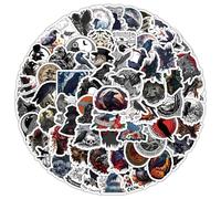 TUIOBUN 100PCS Crow Stickers for Skateboard,Water Bottle,Scrapbook,Helmet, Laptop,Car,Notebook,Luggage,Waterproof Vinyl Cute Birds Stickers,Cartoon Horror Crow Decals,Gift for Girl Adults Children