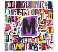 TUIOBUN 100Pcs Numbers Alphabet Sticker for Water Bottle,Computer,Helmet,Car,Laptop,Bike,Phone,Scrapbook,Luggage,Boys Adults Gift,Vintage Letter Cute Waterproof Sticker,Numbers Aesthetic Vinyl Decal
