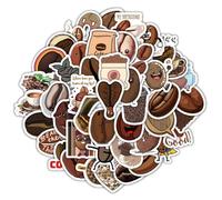 TUIOBUN 120Pcs Coffee Bean Stickers for Skateboard,Helmet,Laptop,Car,Water Bottle,Scrapbook,Notebook, Luggage,Bike,Phone,Adults Girl Gift,Cute Waterproof Vinyl Sticker,Cartoon Aesthetic Decal