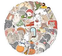 TUIOBUN 50PCS Chinchilla Stickers for Water Bottle,Car,Guitar,Bike, Skateboard,Helmet,Scrapbook,Laptop,Luggage,Cool Cute Animal Waterproof Vinyl Decals,Adult Teens Sticker,Aesthetic Graffiti Sticker