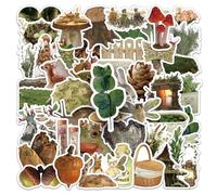 TUIOBUN 50PCS Forest Stickers for Luggage,Bumper,Helmet,Guitar,Notebook,Scrapbook,Water Bottle,Laptop,Woodland Animals Waterproof Vinyl Sticker,Teens Girls Decal,Deer Plant Aesthetic Graffiti Decals