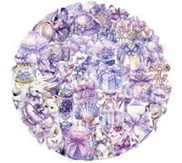 TUIOBUN 50PCS Purple Dream Stickers for Luggage,Bumper,Helmet,Notebook,Laptop,Water Bottle,Kawaii Bow Rabbit Trendy Waterproof Vinyl Sticker,Girls Adults Decal,Cartoon Gift Aesthetic Graffiti Decals