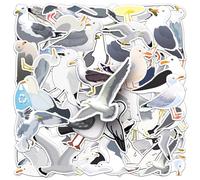 TUIOBUN 50Pcs Seagull Stickers for Helmet,Water Bottle,Car,Laptop,Skateboard,Scrapbook,Phone, Luggage,Bike,Cartoon Bird Waterproof Vinyl Sticker,Adults Children Gift,Cute Animal Graffiti Decals