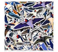 TUIOBUN 50Pcs Swallow Stickers for Water Bottle,Car,Laptop,Helmet,Skateboard,Bike,Scrapbook,Phone,Luggage,Bird Cartoon Vinyl Sticker,Children Adults Gift,Cute Animal Waterproof Graffiti Decals