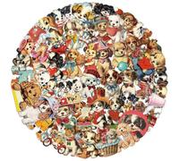 TUIOBUN 50PCS Transparent Retro Puppy Stickers for Bumper,Helmet,Guitar,Notebook,Scrapbook,Water Bottle,Laptop,Cute Dog Waterproof Vinyl Sticker,Teens Girls Decal,Animal Aesthetic Graffiti Decals