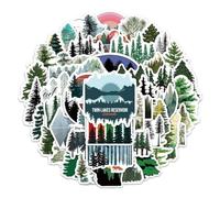 TUIOBUN 60PCS Pine Tree Stickers for Laptop,Guitar,Notebook,Scrapbook,Helmet,Bike,Water Bottle,Luggage,Bumper,Forest Nature Plant Waterproof Vinyl Sticker,Adults Teens Decal,Aesthetic Graffiti Decals