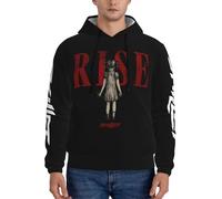 TUIOFET Men's Skillet-Band Hoodie 3d Novelty Graphic Hooded Sweatshirt Pullover Sweatshirts with Pockets Black L