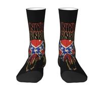 TUIOFET Unisex Skynyrd Rock Band Lynyrd Mid-Calf Printed Socks Ideal for Outdoor Warmth Stylish Color-Blocked Athletic Socks