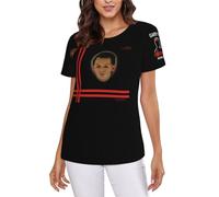 TUIOFET Women's Gary Singer Shirt T-Shirt for Women Casual Short Sleeve Top Tees Black M