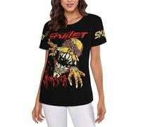 TUIOFET Women's Skillet-Band Shirt Sleeve T-Shirt for Women Casual Short Sleeve Crew Neck Tops Black M