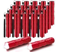 Tujoe 36 Pcs Mini Flashlights Bulk Bright Aluminum LED Handheld Torches with Lanyard Small LED Flashlights for Night Reading Emergency Hurricane Camping Hiking Halloween Party Favors(Red)
