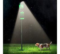 Tujoe Dog Waste Station with Solar Panels Outdoor Light Up at Night,Galvanized Steel Dog Trash Bin Dispenser,Rust Proof LED Pet Station for Commercial Park Backyard(Without Trash Bin)