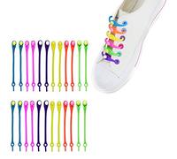 Tujuna 24 pcs Lazy Tying-Free Elastic Shoelaces, Laces Special No Tie Rubber, for Kids and Adults, Elastic Shoelaces for Sneakers (color)