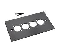 TUK Black Aluminium Wall Faceplate D-Series Compatible Double Gang 4 Hole
