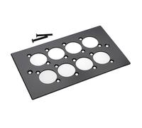 TUK Black Aluminium Wall Faceplate D-Series Compatible Double Gang 8 Hole
