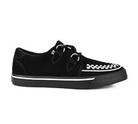 TUK Footwear Unisex Pointed Creeper Sneaker - Leather Goth Platform Shoes with Skull & Bones Sole