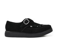 TUK Footwear Unisex Pointed Creepers - Leather Monk Strap Goth Platform Shoes