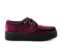 TUK Footwear Unisex Viva High Creepers - Leather Platform Lace-Up Goth Shoes Burgundy