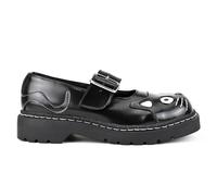 T.U.K. Anarchic Mary Jane Kitty - Premium Leather - Buckle with Contrasting Stitch Details - Women's Brogue Shoes - Color Black - Size UK9