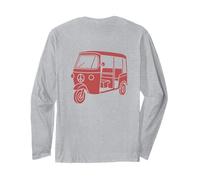 Tuk Tuk Cartoon Retro Peace Design for Travelers Long Sleeve T-Shirt