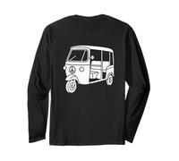 Tuk Tuk Cartoon Retro Peace Design for Travelers Long Sleeve T-Shirt